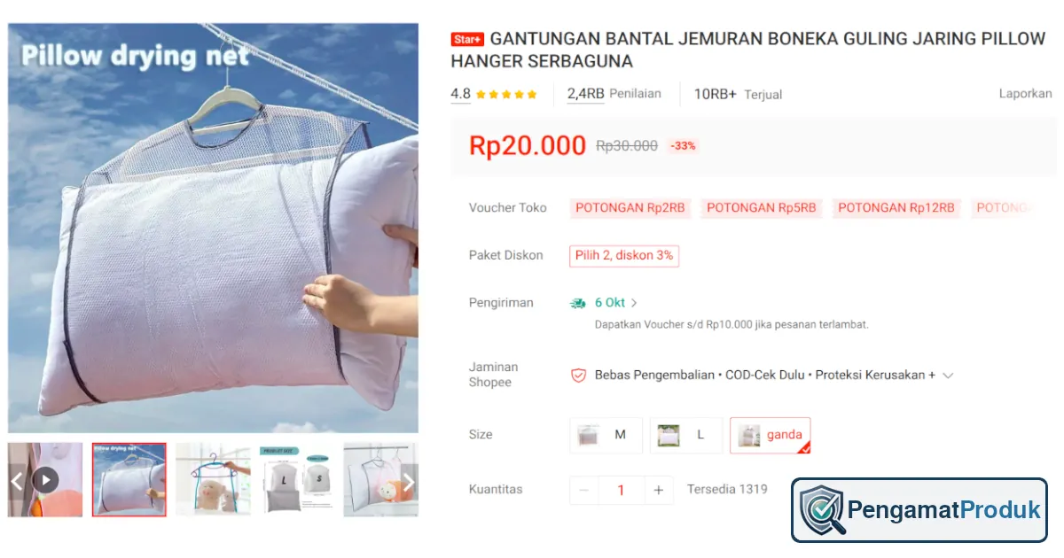gantungan jemuran bantal