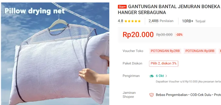 harga jemuran bantal