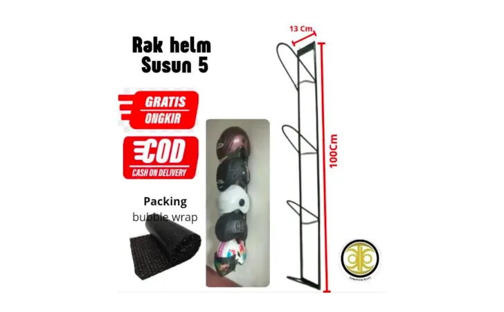 spesifikasi rak helm dinding